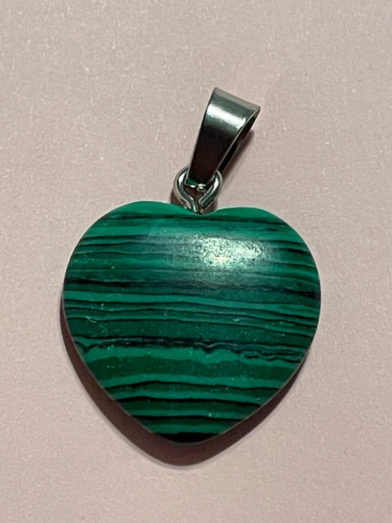 Modern Jewelry - Malachite Heart Pendant #9309